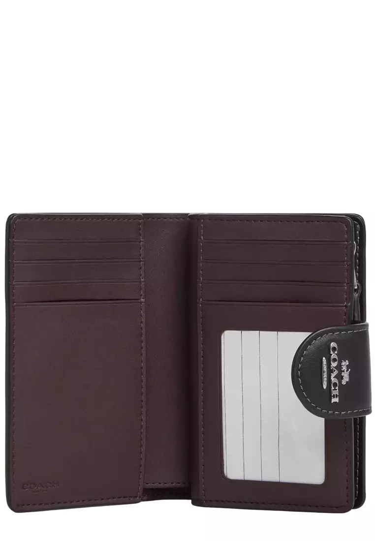 Medium Corner Zip Wallet With Floral Print - Chalk/ Black Multi CBO38