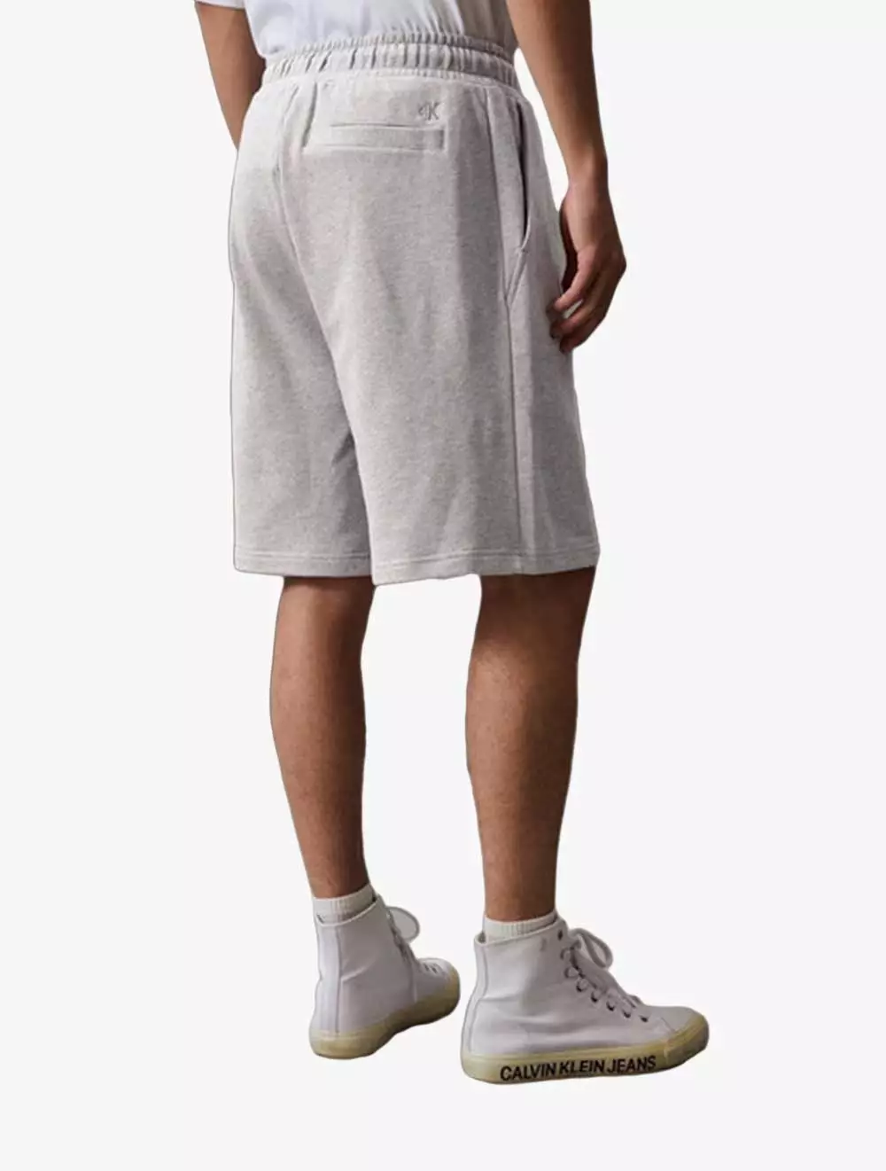 CALVIN KLEIN JEANS - CK LOGO REGULAR FIT SWEATSHORTS - Mid Grey - grey