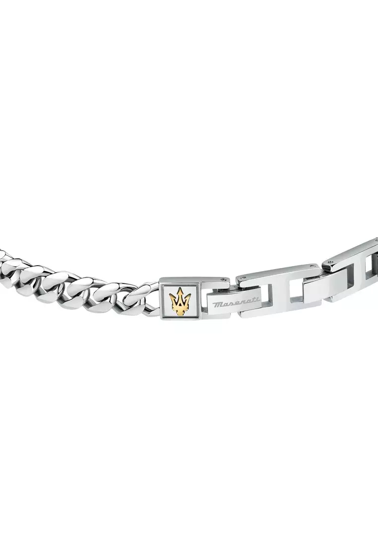Maserati Jewels 220mm Men's Stainless Steel Bracelet, Silver & Gold, JM422AVD09 (Adjustable)