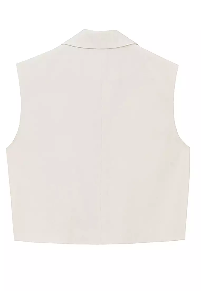 Boxy Sleeveless Suit Vest
