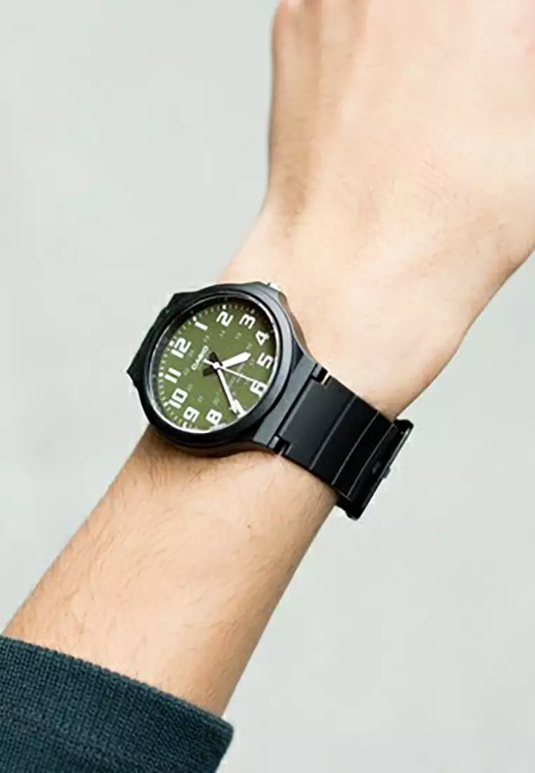 Men Analog Watch MW-240-3BV Black Resin Strap