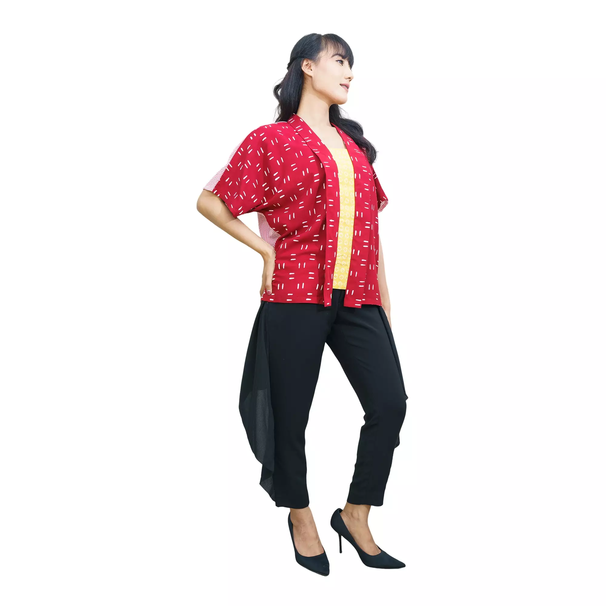 Blouse Batik Wanita - Bhatara Batik Nadia - Atasan Batik Modern Lengan Pendek