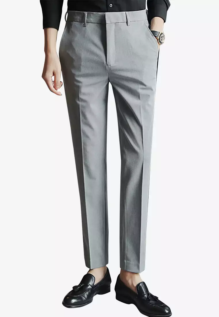 Buy hk ehunter Men s Formal Skinny Plain Trousers 2024 Online