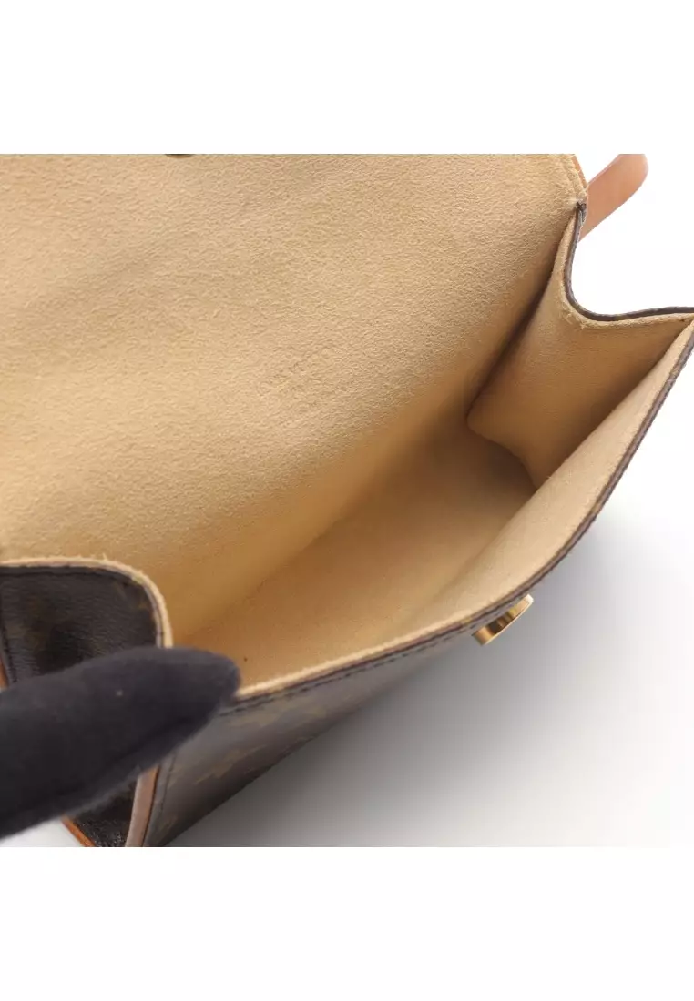 Pre-Loved Louis Vuitton Pochette Florentine monogram body bag waist bag PVC leather Brown