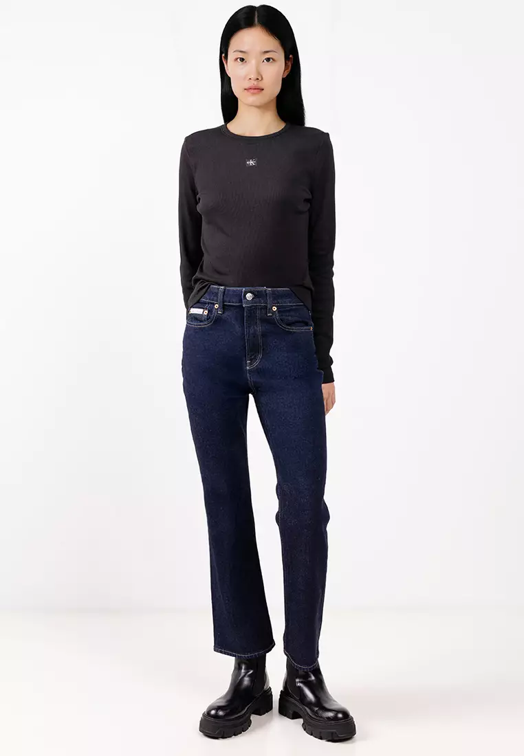 Cropped High Rise Flared Jeans - Calvin Klein Jeans