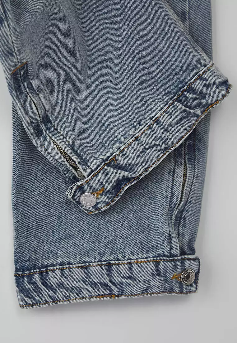 Blue More Sustainable Zipper Detailed Normal Waist New Straight Jeans Twoaw26Je00038