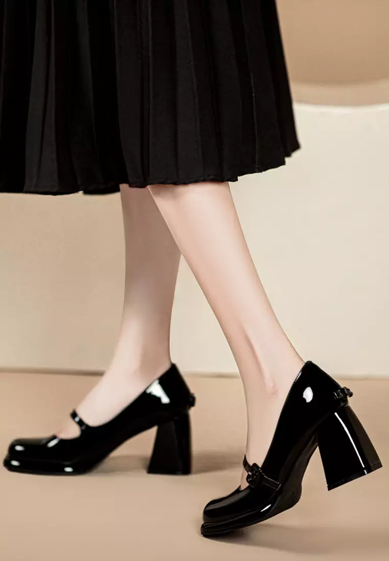 7CM Girly Patent Leather Mary Jane Shoes TE876-8