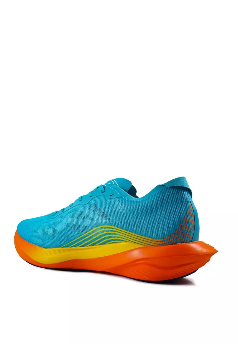 910 Nineten Haze Strike Pro Sepatu Lari - Biru Cyan/Jingga/Kuning