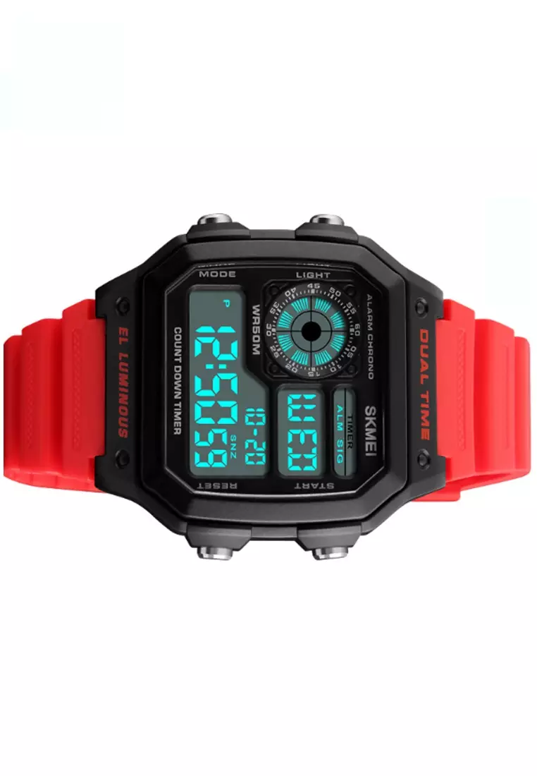 Jam Tangan Casual Digital Pria Stopwatch Waterproof Many Function Strap Tali Material Silicone JK91 ORIGINAL