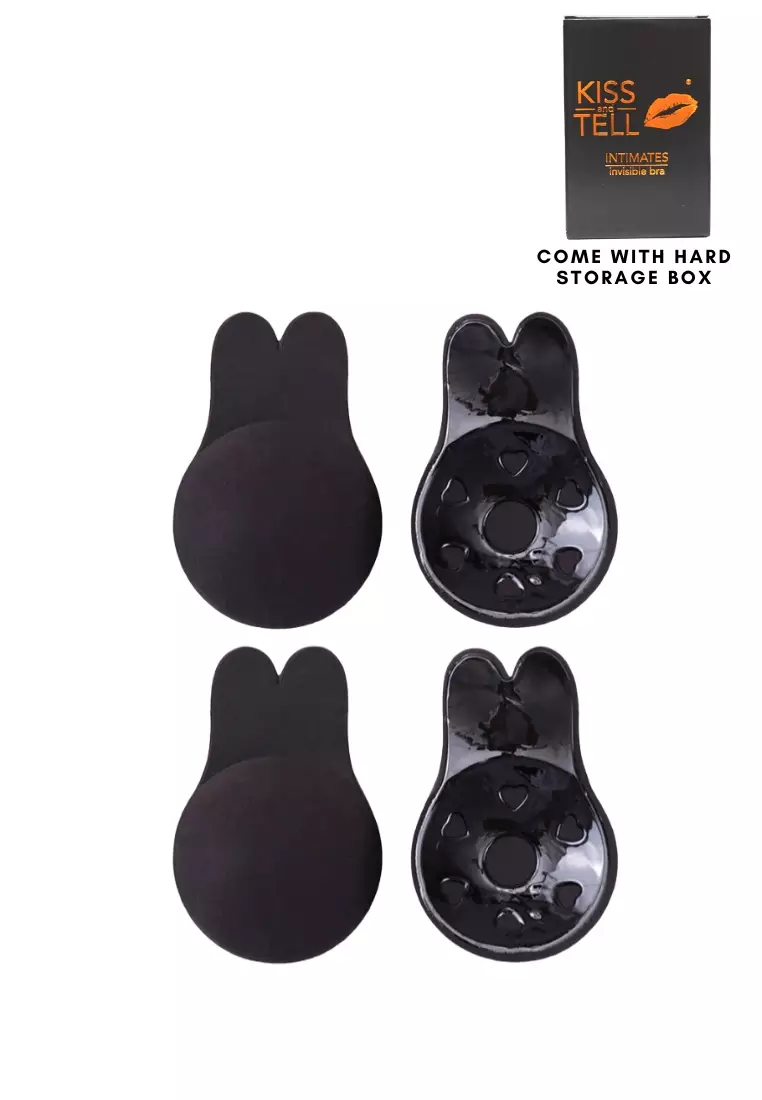 2 Pack Dahlia Breast Lift Up Nubra in Black Seamless Invisible Reusable Adhesive Stick On Bra 隐形聚拢胸