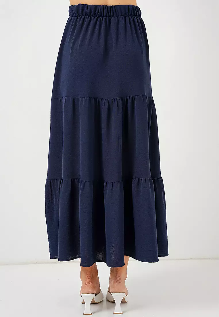 Women's Ayrobin Long Skirt 8048 - Navy Blue