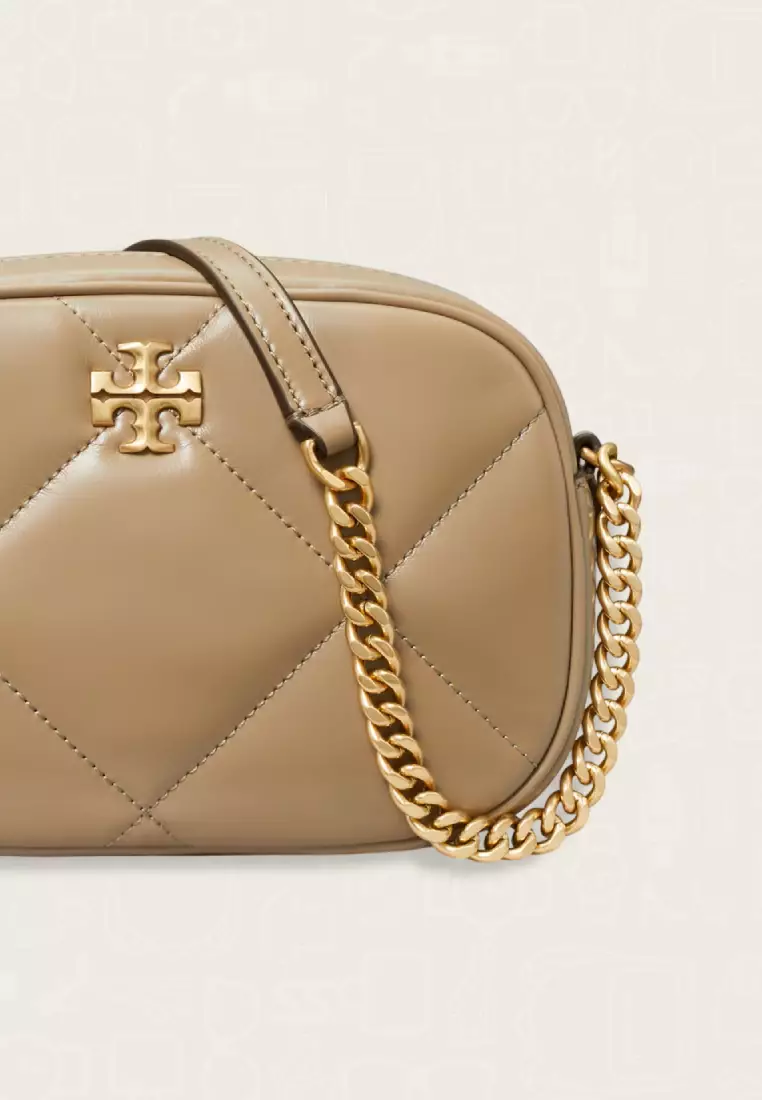 Tory Burch Kira Diamond Quilt Camera Bag Taupe Oak