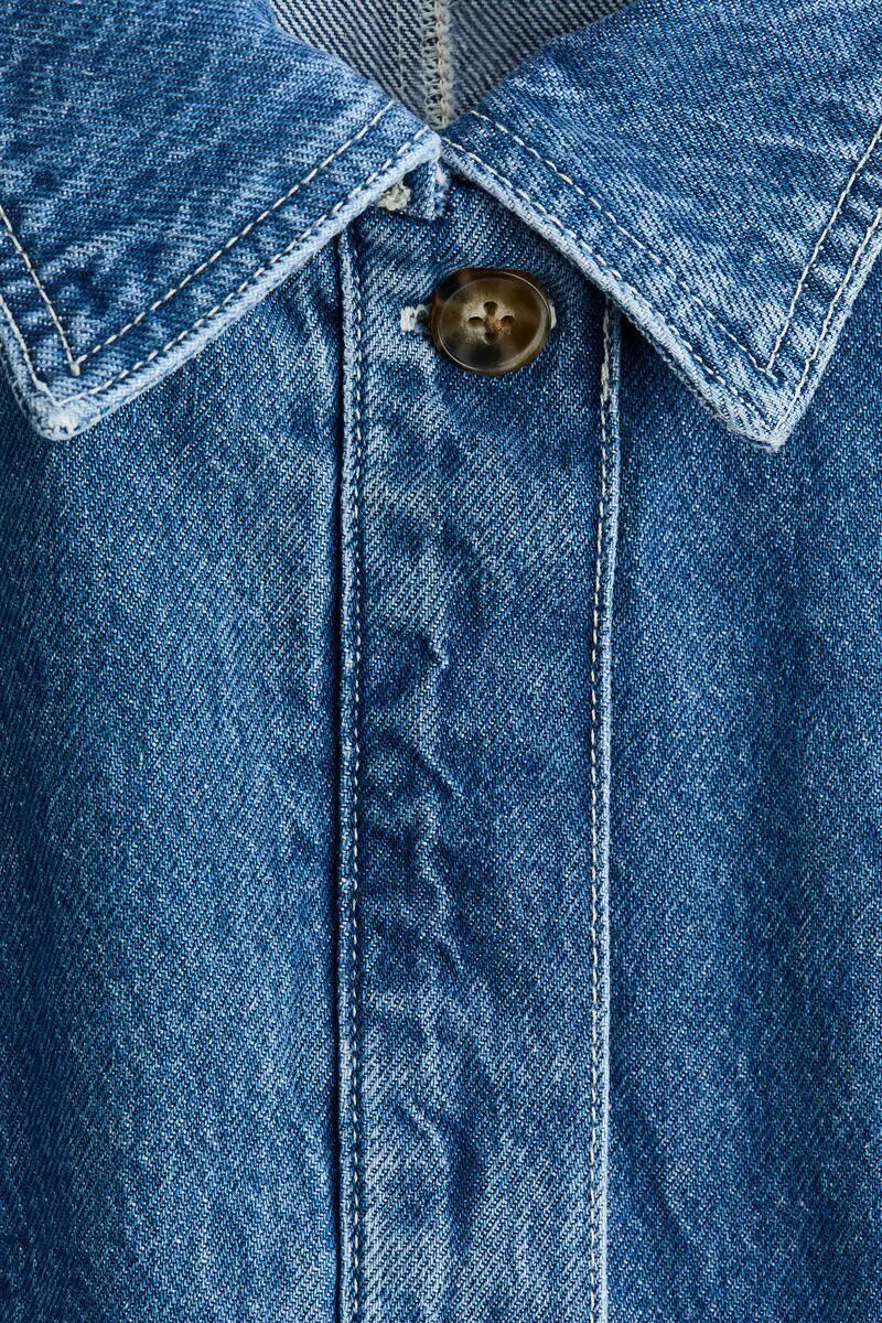 Waisted denim shirt