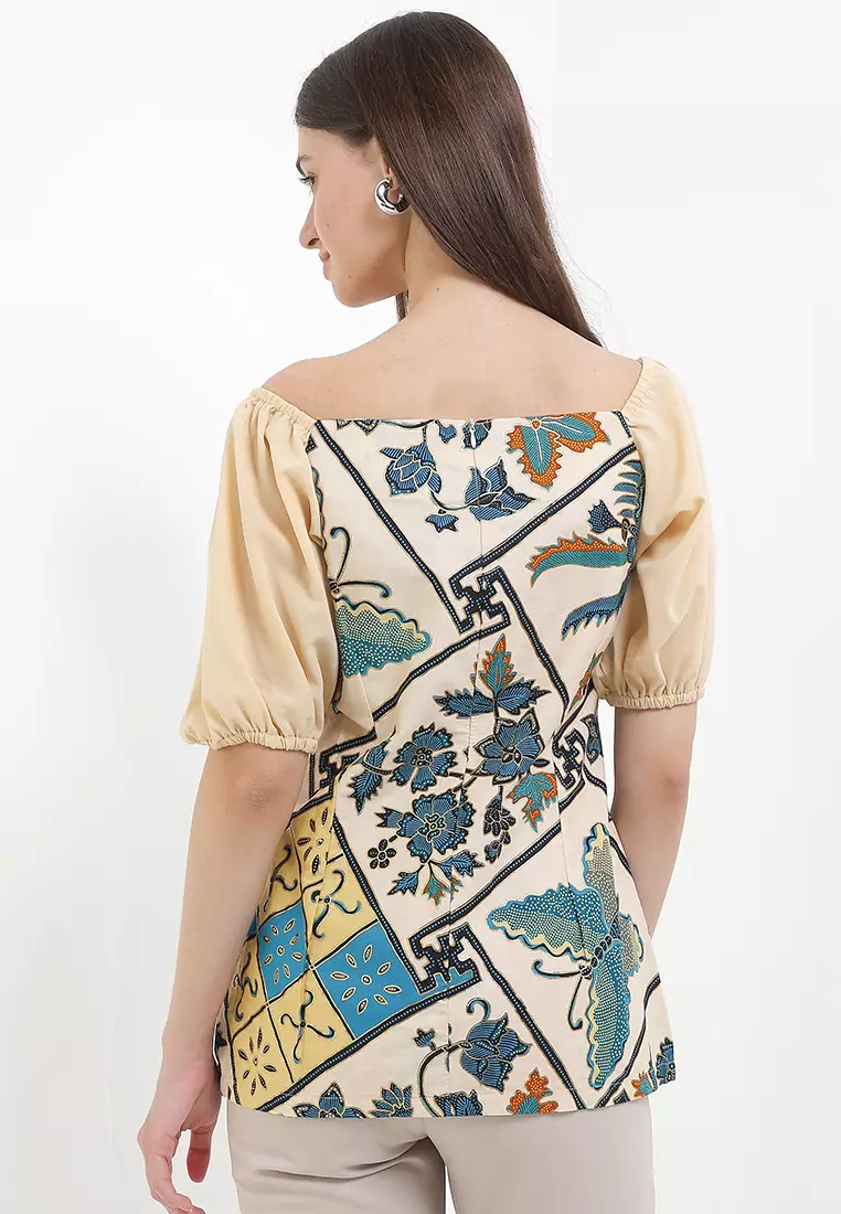 Blouse Atasan Wanita Agrila Lengan Pendek Katun Premium
