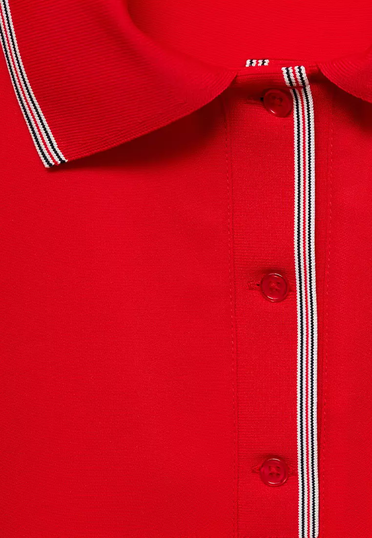 Cropped Polo Shirt with Contrasting Trim