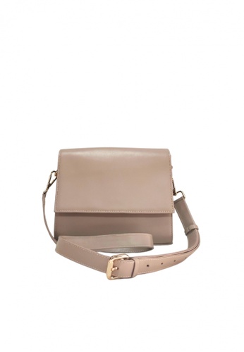 Costal Leather Bags grey and beige Madrid Flap Crossbody Sling Bag 27D39ACFB46EAAGS_1