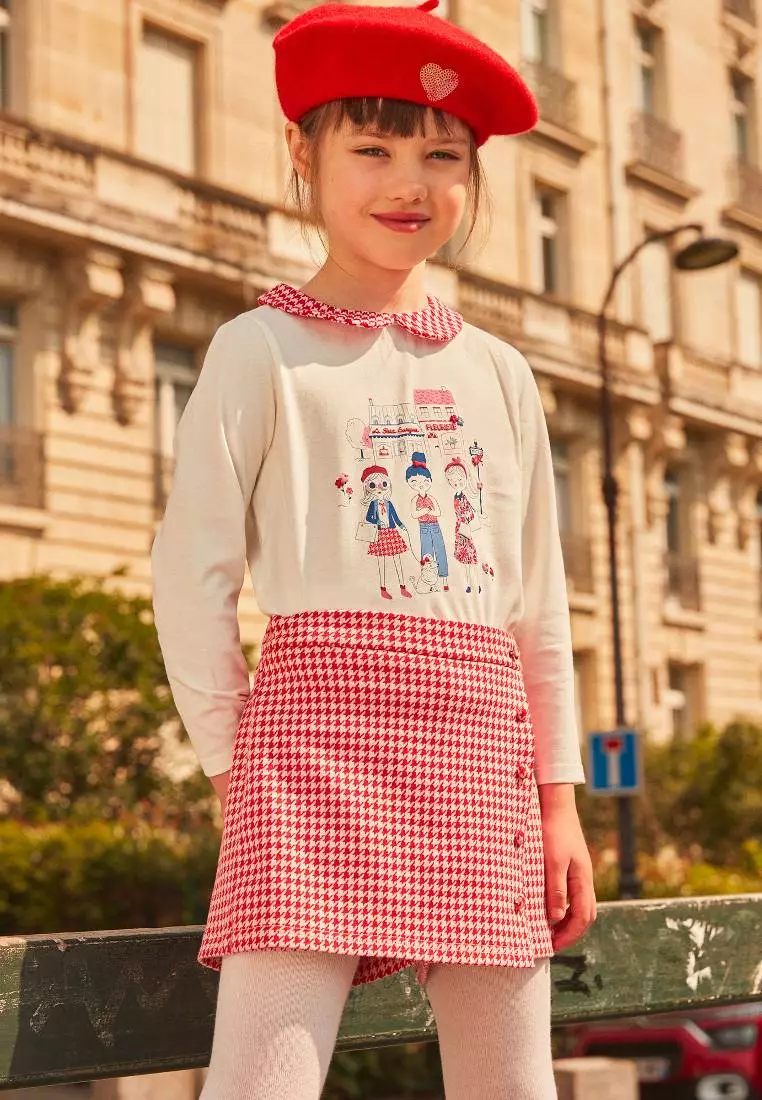 Houndstooth printed skort