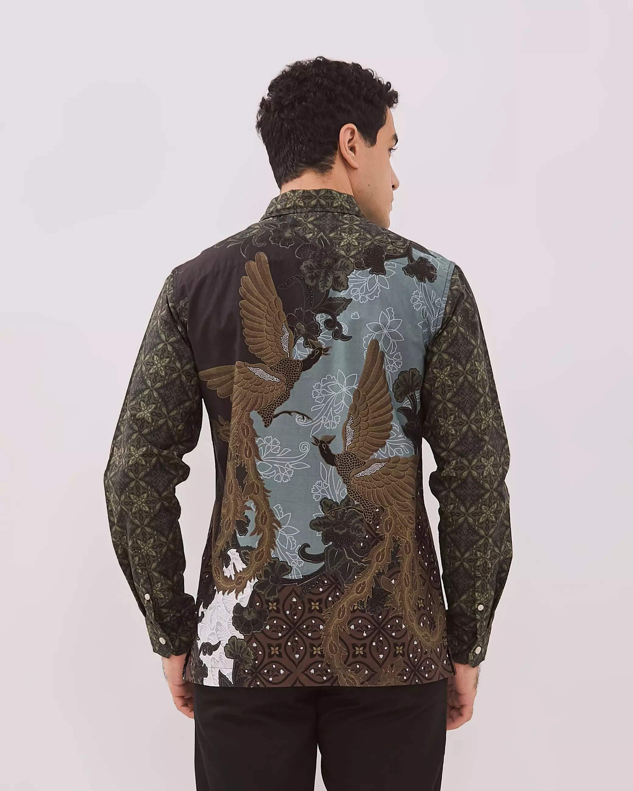 AMK Kemeja Batik Pria Lengan Panjang SHB Banjarejo Ls Black