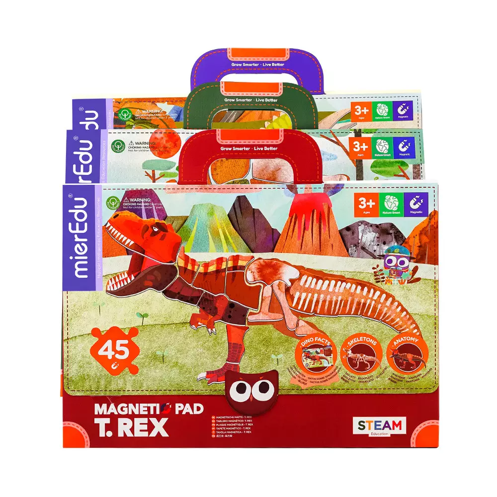 MIEREDU MAGNETIC PAD TYRANNOSAURUS SET 45 PCS - MERAH