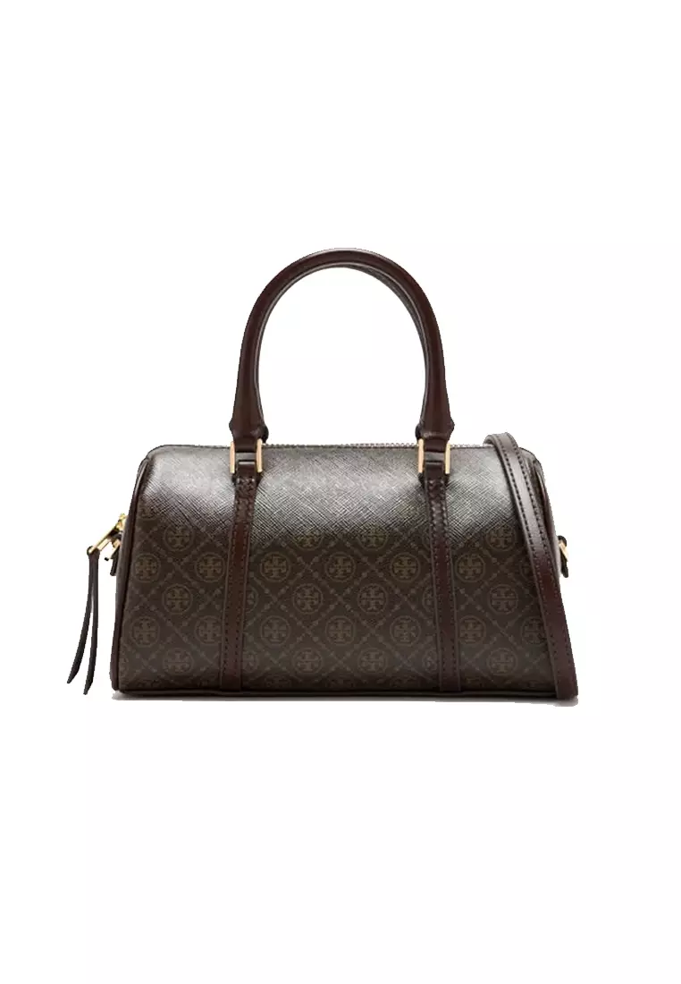 T Monogram Coated Canvas Mini Barrel Handbag in Brown 164900-200
