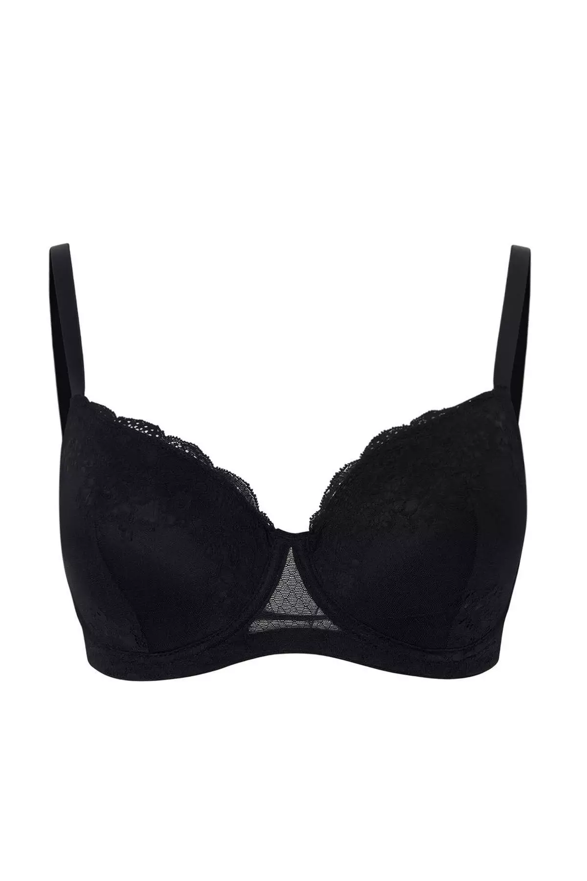 Black Lace Pack Large Size Bra With Fixed Foam Pads Tbbss26Cw00005