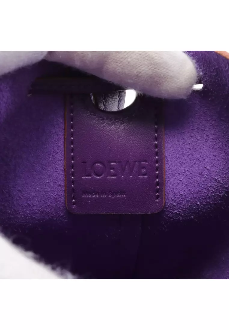 Pre-loved LOEWE balloon bag Nano Shoulder bag leather purple 2WAY