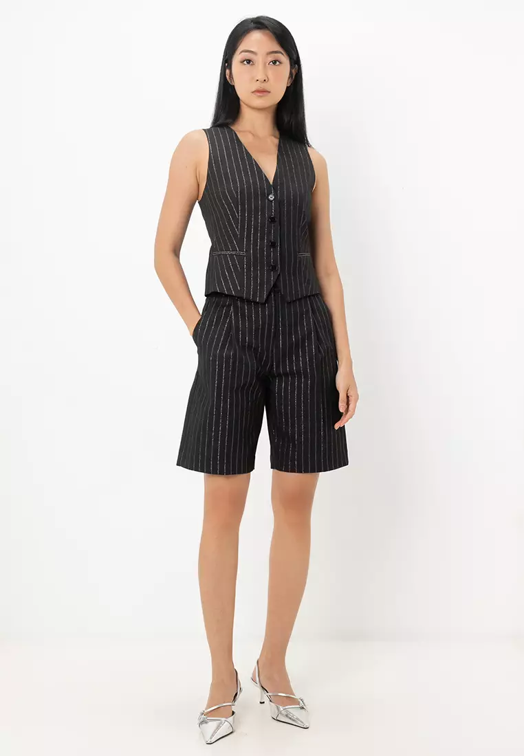 Pinstripe Tailored Shorts