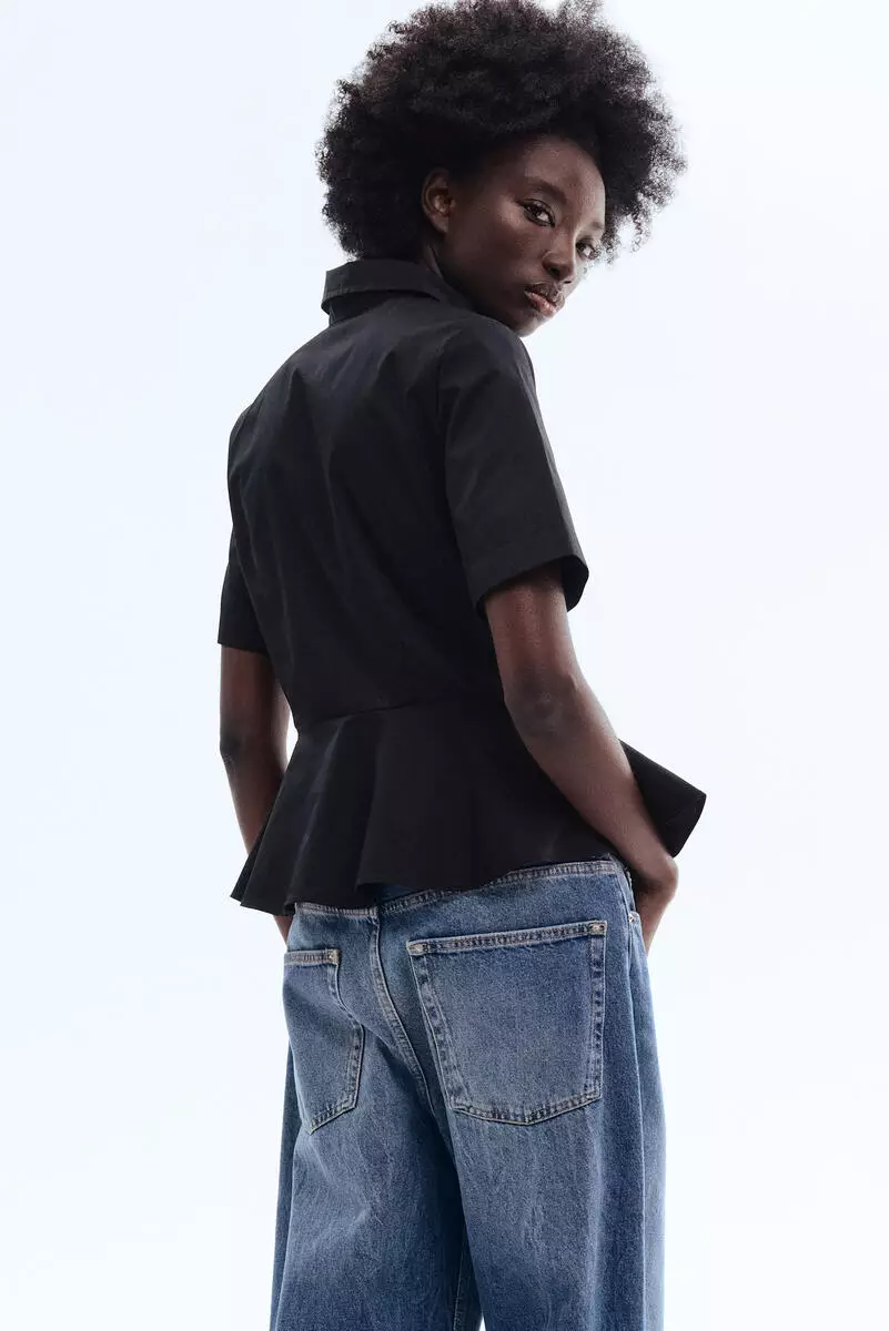 Poplin peplum shirt