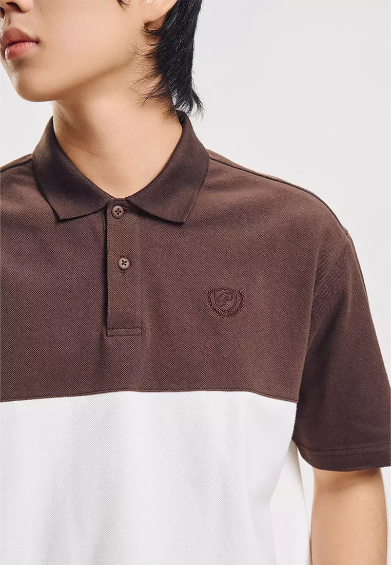 Relaxed Fit Polo with Color Block