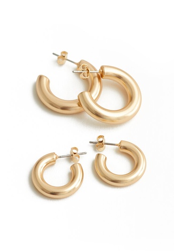 & Other Stories gold Chunky Open Hoop Earring Set DFCB4ACDCD0F01GS_1