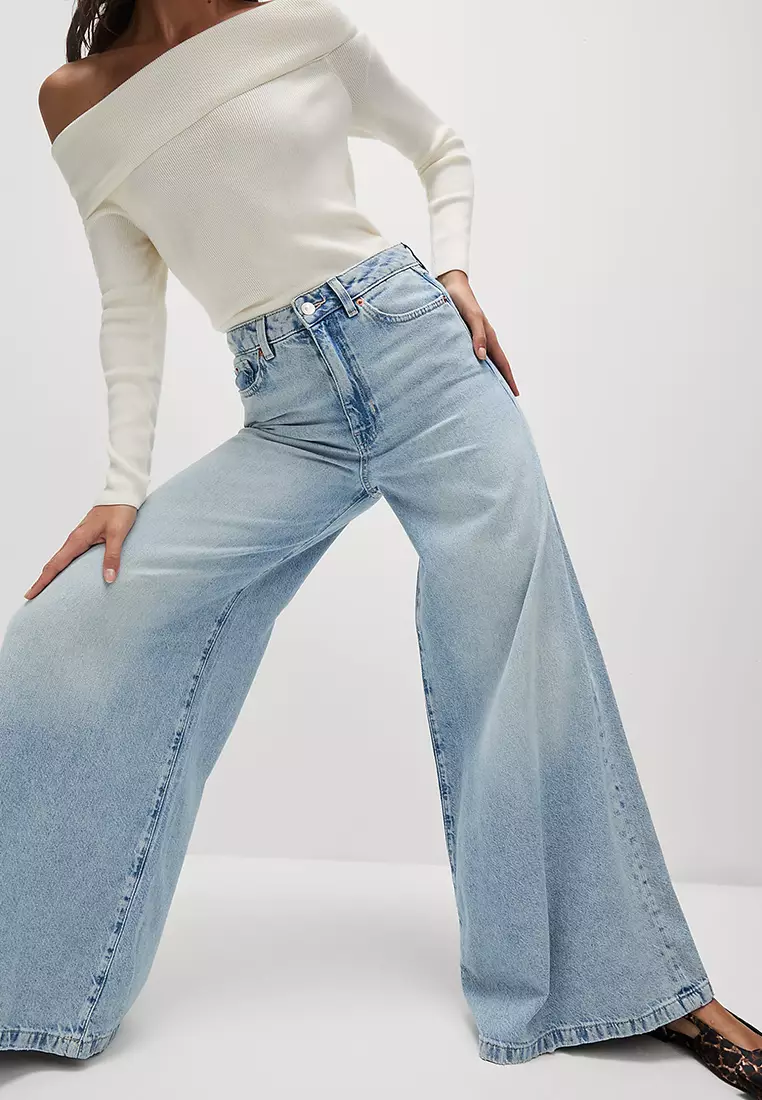 Lyocell™ Blend Wide Palazzo Leg Jeans