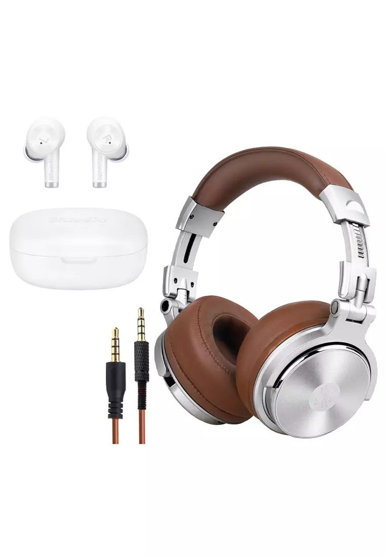 Pro 30 Wired Over Ear Headphones Studio Monitor Mixing DJ Stereo Headsets with EI Wireless Headphones in Ear Earphones with Charging Case