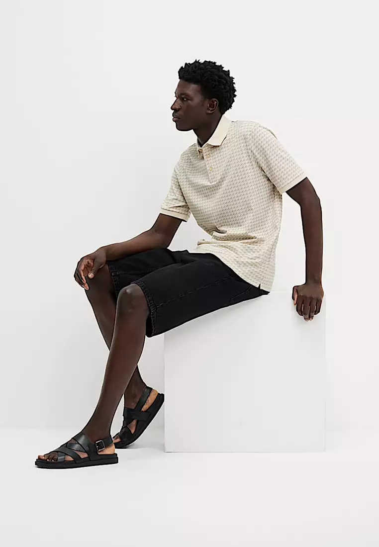 Pure Cotton Houndstooth Polo Shirt