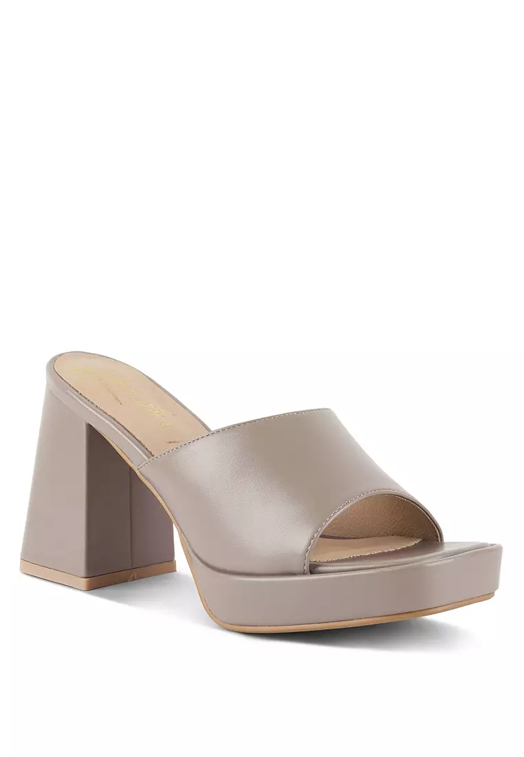 Taupe block heel sandals best sale
