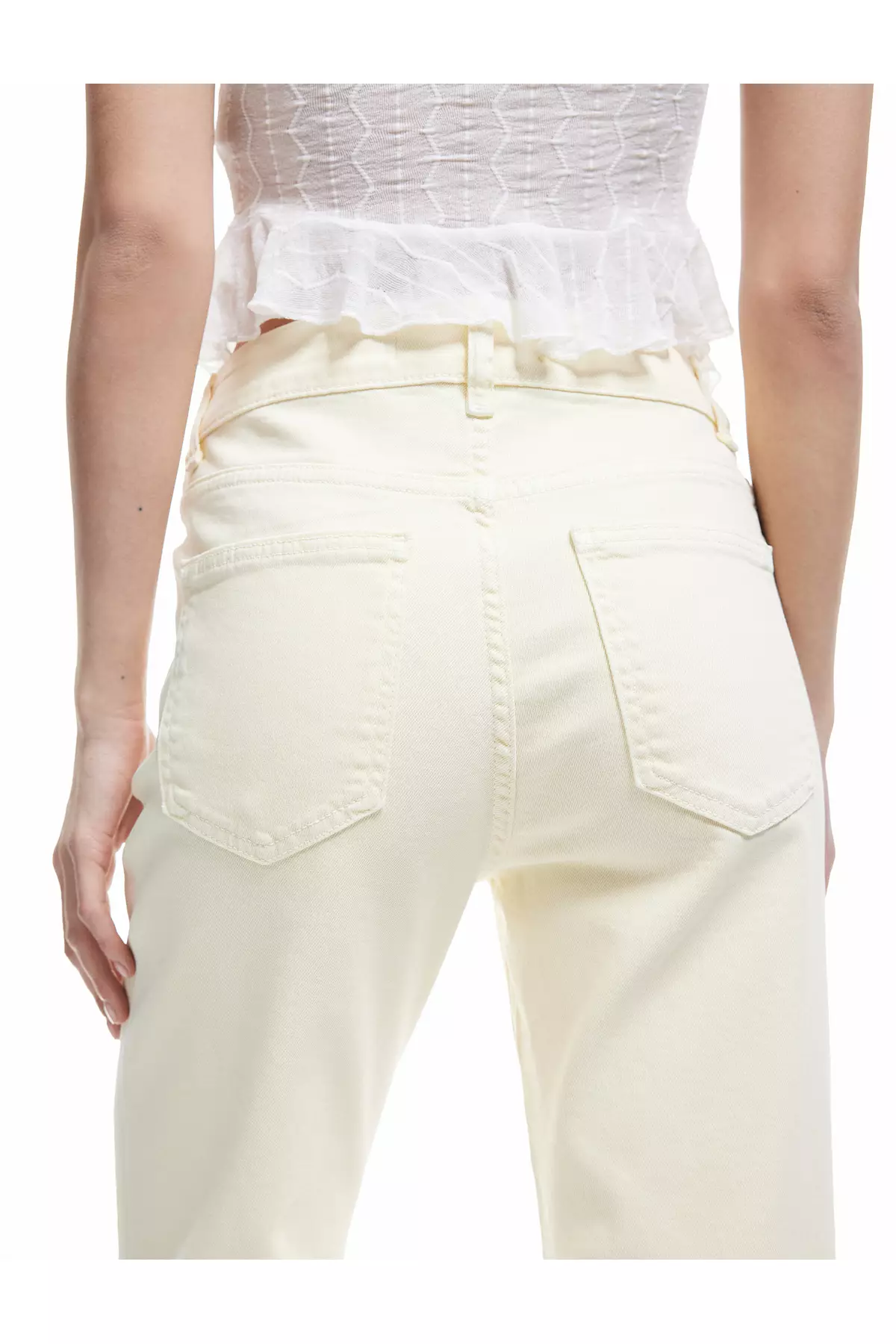 Cotton Buttoned Pocket Slim Fit High Waist Flared Jeans - Flare Jeans