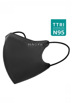 Haofa 3D 氣密型立體醫療口罩（台灣N95規格） 霧黑色 30入