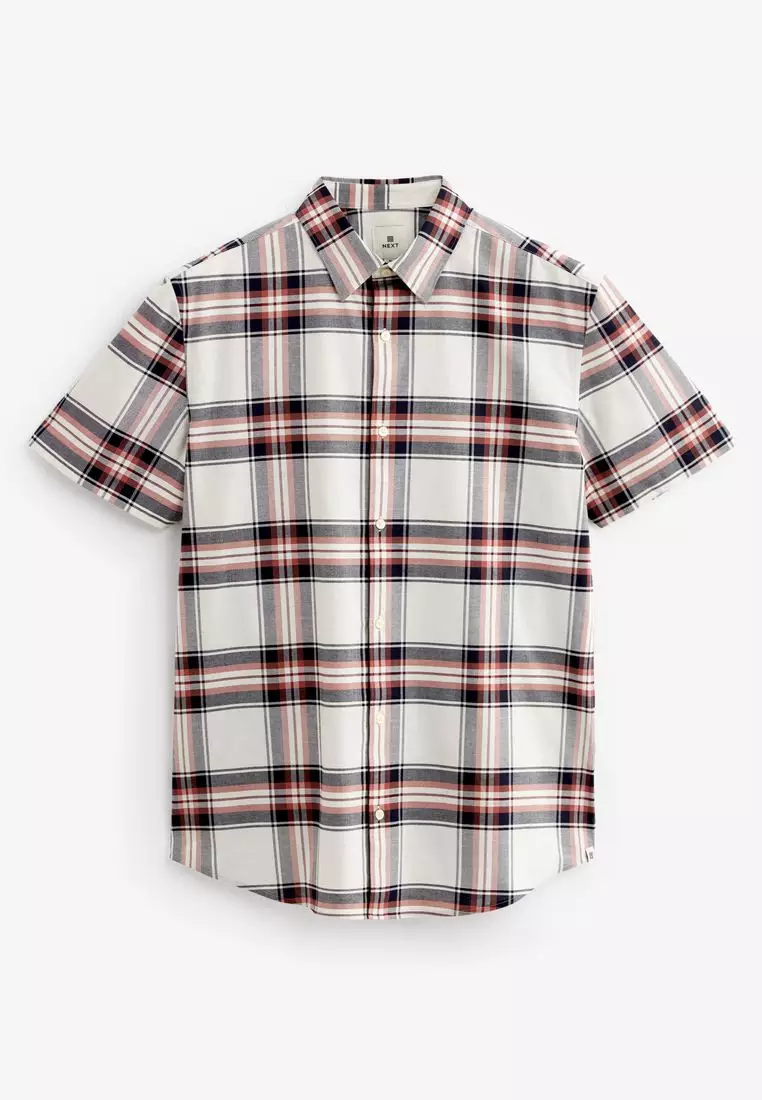 Buy NEXT Stretch Oxford Check Short Sleeve Shirt 2025 Online