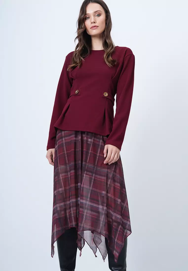 Buttoned Pleated Blouse