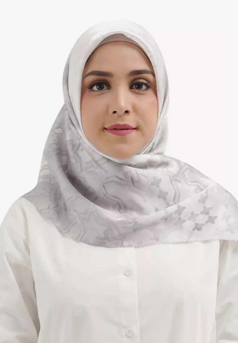 Buy Buttonscarves Buttonscarves Haramain Satin Square White 2024 Online ...