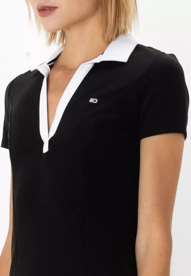 Contrast Polo Fit & Flare Mini Dress - Tommy Jeans