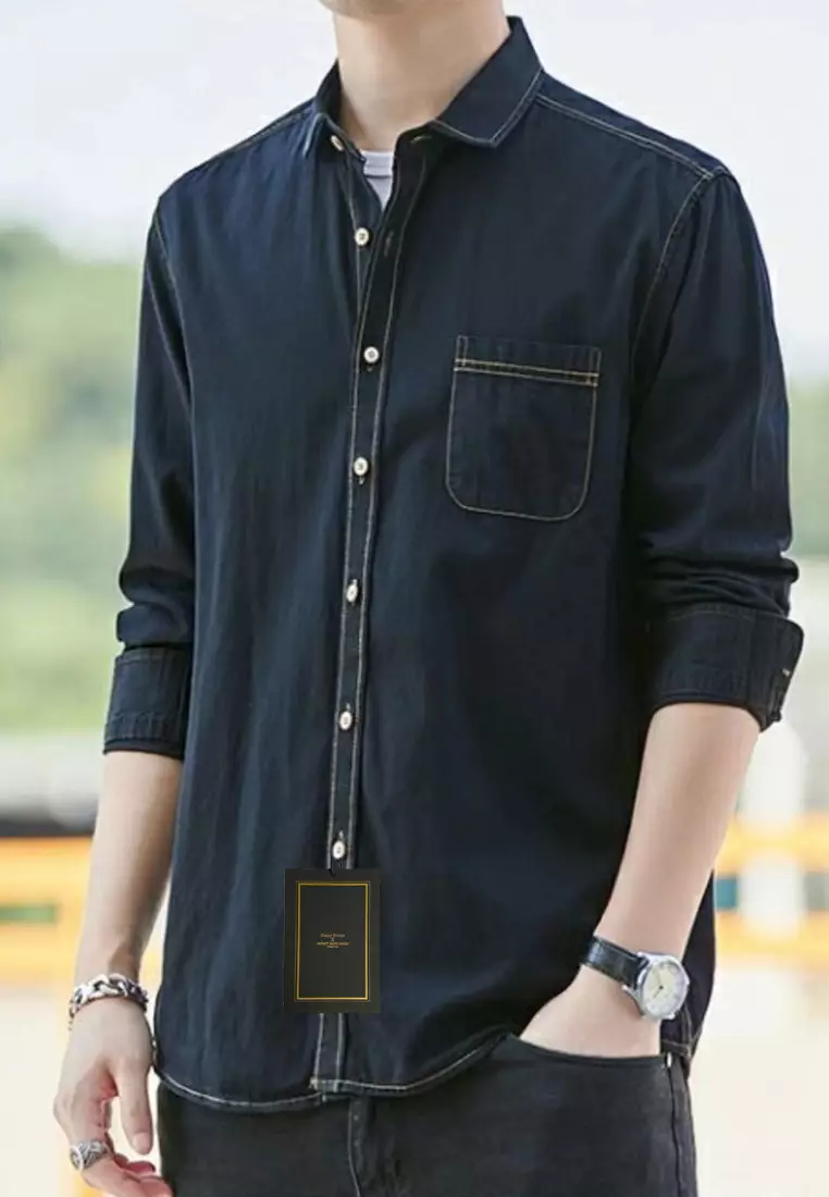 Thin Long Sleeved Denim Shirt C709