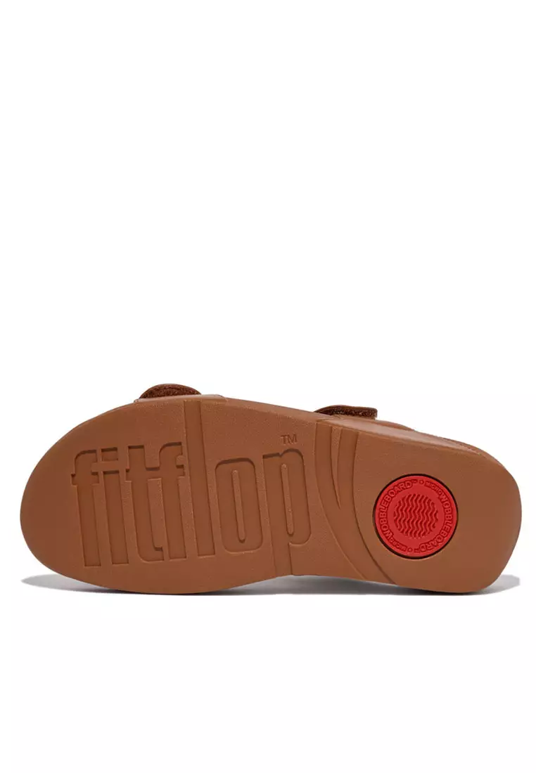 LULU Women's Adjustable Leather Slides Light Tan (FV6-592)
