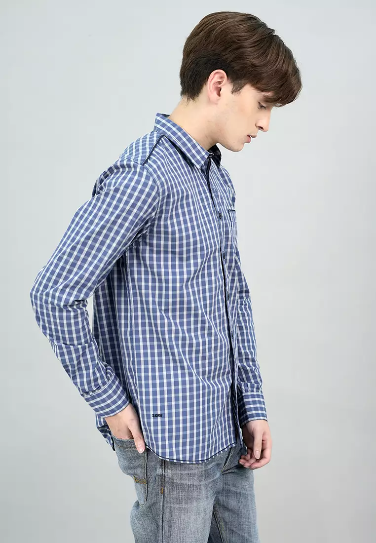 LGS - Slim Fit - Rokka Collection - Kemeja Casual Pria - Motif Kotalk - Plaid Shirt - Multi - JSH