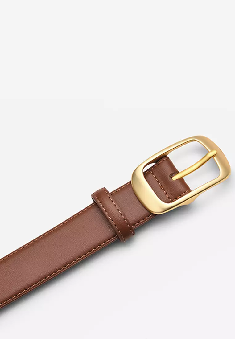 Metal Pin Gold Color Buckle Leather Belt JW CY-158