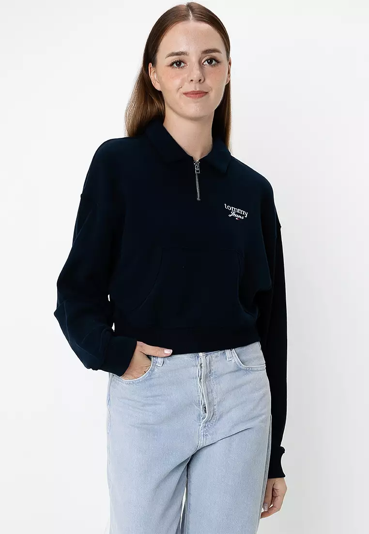 Tommy hilfiger half zip sweater women's top