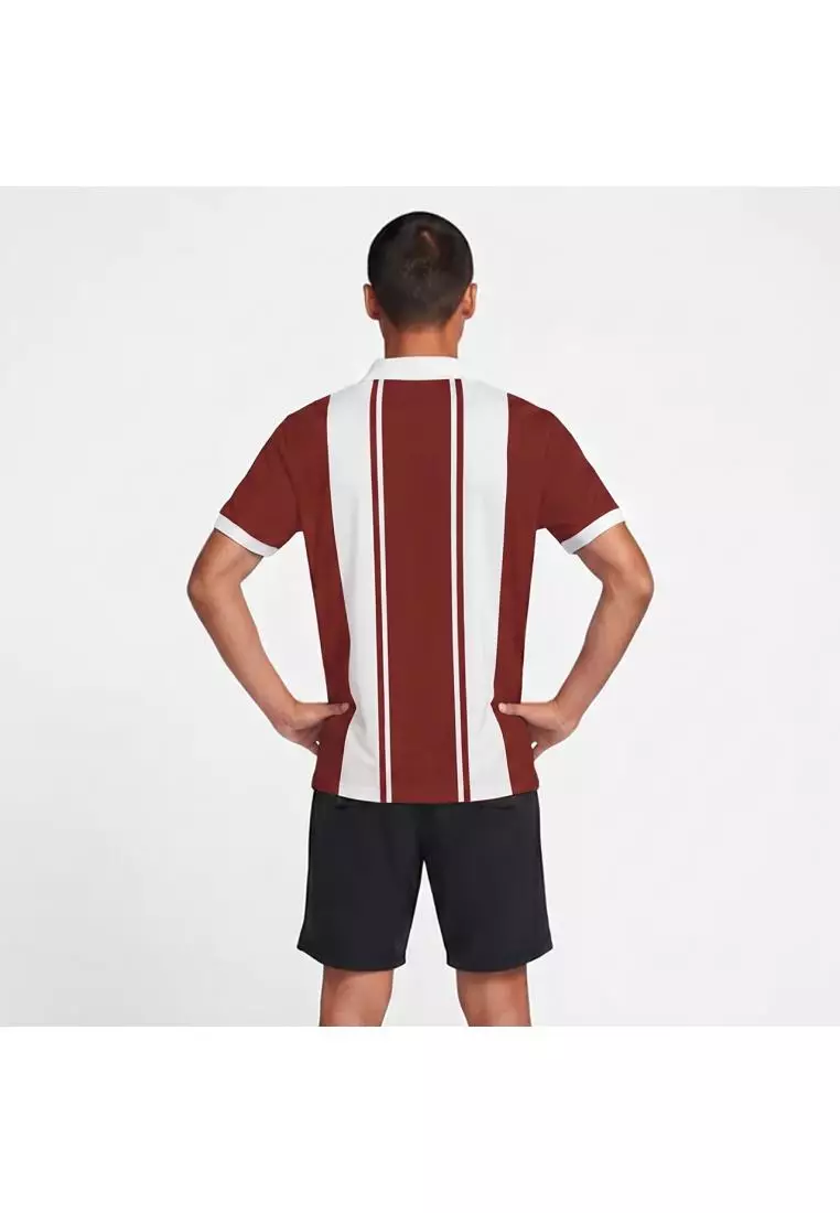 TDACTIVE Jersey Padel Pria Kaos Polo Olahraga Pria PoreTech Adem Padel Tenis Badminton - Vertical Slice - merah putih MSB85