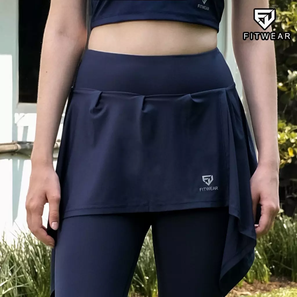 Fitwear - Rok + Legging Olahraga Dryfit Wanita NAYLA - NAVY BACK POCKET