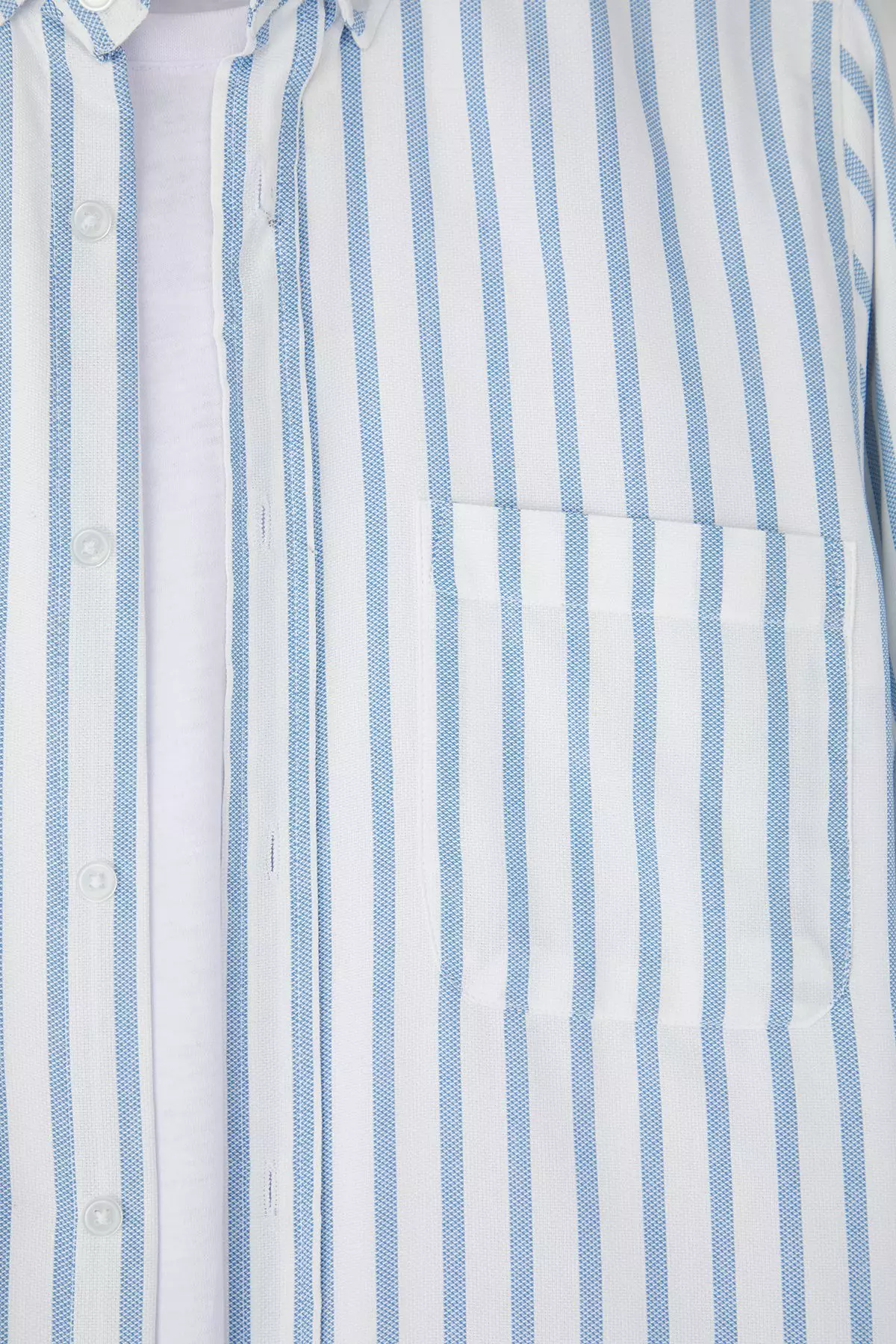 Grey-Blue Regular Fit Striped Oxford Easy Iron Men's Shirt TMNSS25GO00078