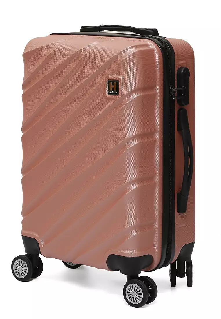 Carlton Koper Cabin Hardcase Unisex Size 20Inch Suitcase Combination Lock Large Compartment Material ABS+PVC Coated ORIGINAL - Rose Gold