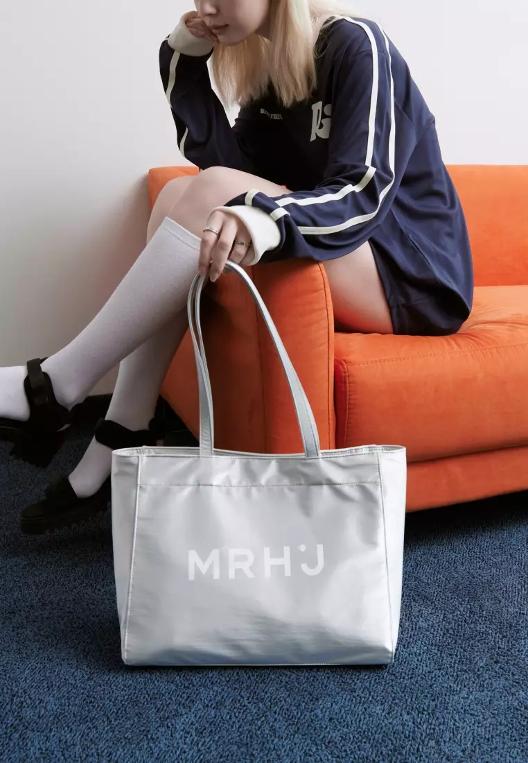 BONA Nylon Shoulder Bag Silver